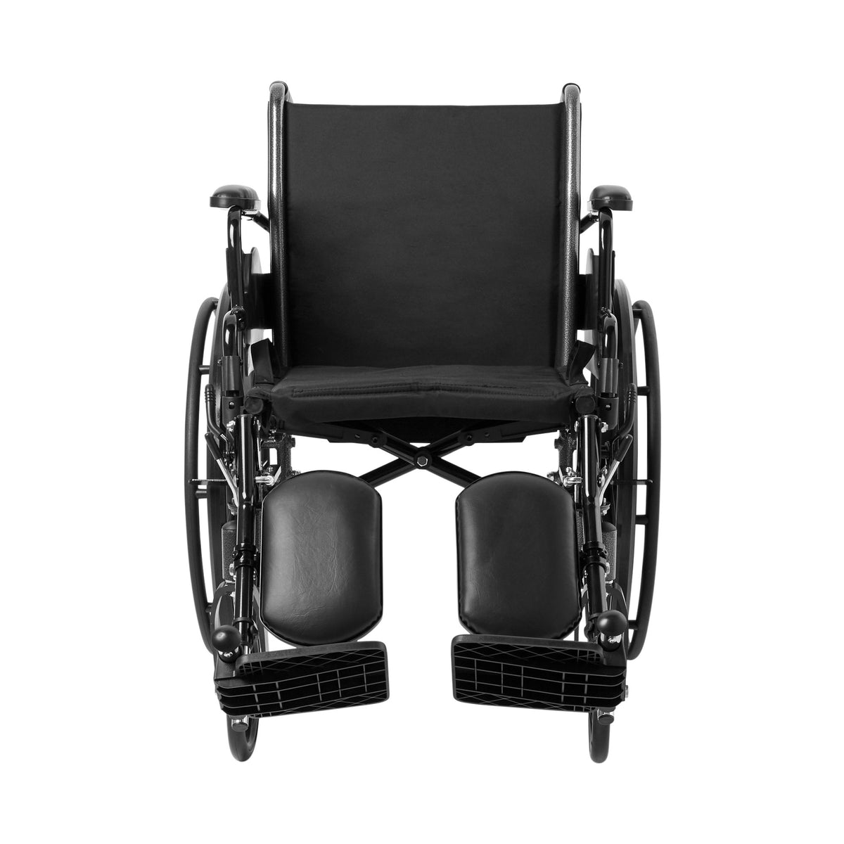 McKesson Lightweight Wheelchair, 18 Inch Seat Width-Lightweight Wheelchair McKesson Dual Axle Desk Length Arm Swing-Away Elevating Legrest Black Upholstery 18 Inch Seat Width Adult 300 lbs. Weight Capacity