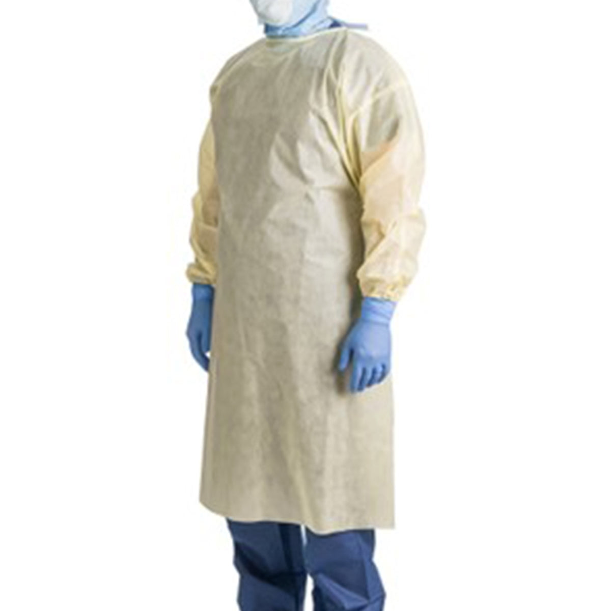 Percept Full Coverage Isolation Gown, Large-Protective Procedure Gown Precept One Size Fits Most Yellow NonSterile AAMI Level 2 Disposable