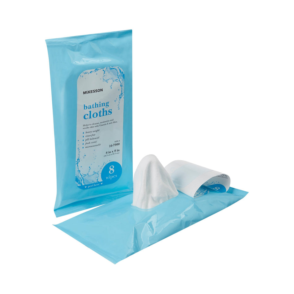 McKesson Scented Rinse-Free Bath Wipe, Soft Pack-Rinse-Free Bath Wipe McKesson Soft Pack Scented 8 Count