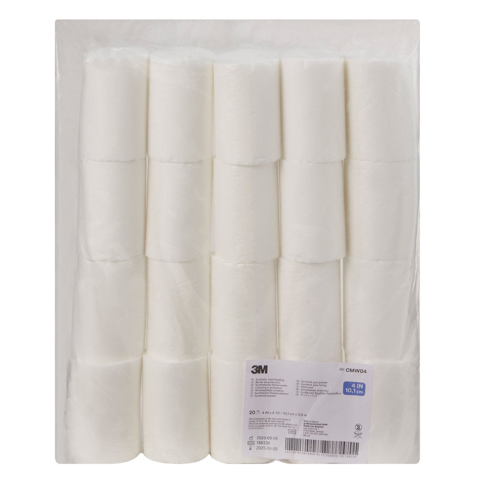 3M White Polyester Undercast Cast Padding, 4 Inch x 4 Yard-Cast Padding Undercast 3M Synthetic 4 Inch X 4 Yard Polyester NonSterile