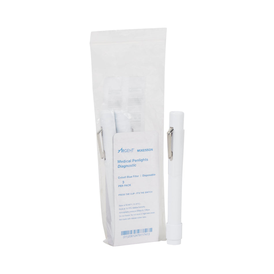 McKesson Penlight-Penlight McKesson White Light with Cobalt Filters 4-1/2 Inch Disposable