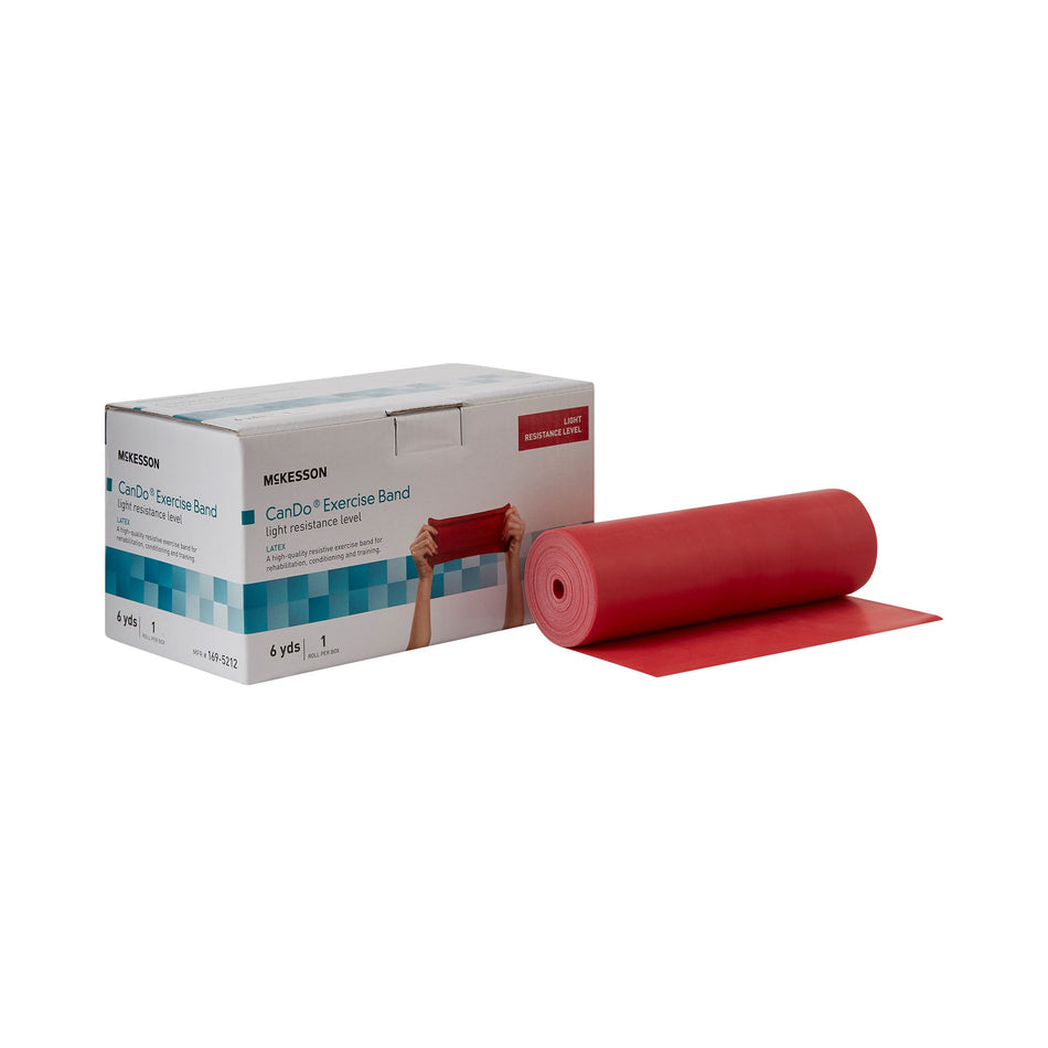 McKesson Exercise Resistance Band, Red, 5 Inch x 6 Yard, Light Resistance-Exercise Resistance Band McKesson CanDo� Red 5 Inch X 6 Yard Light Resistance