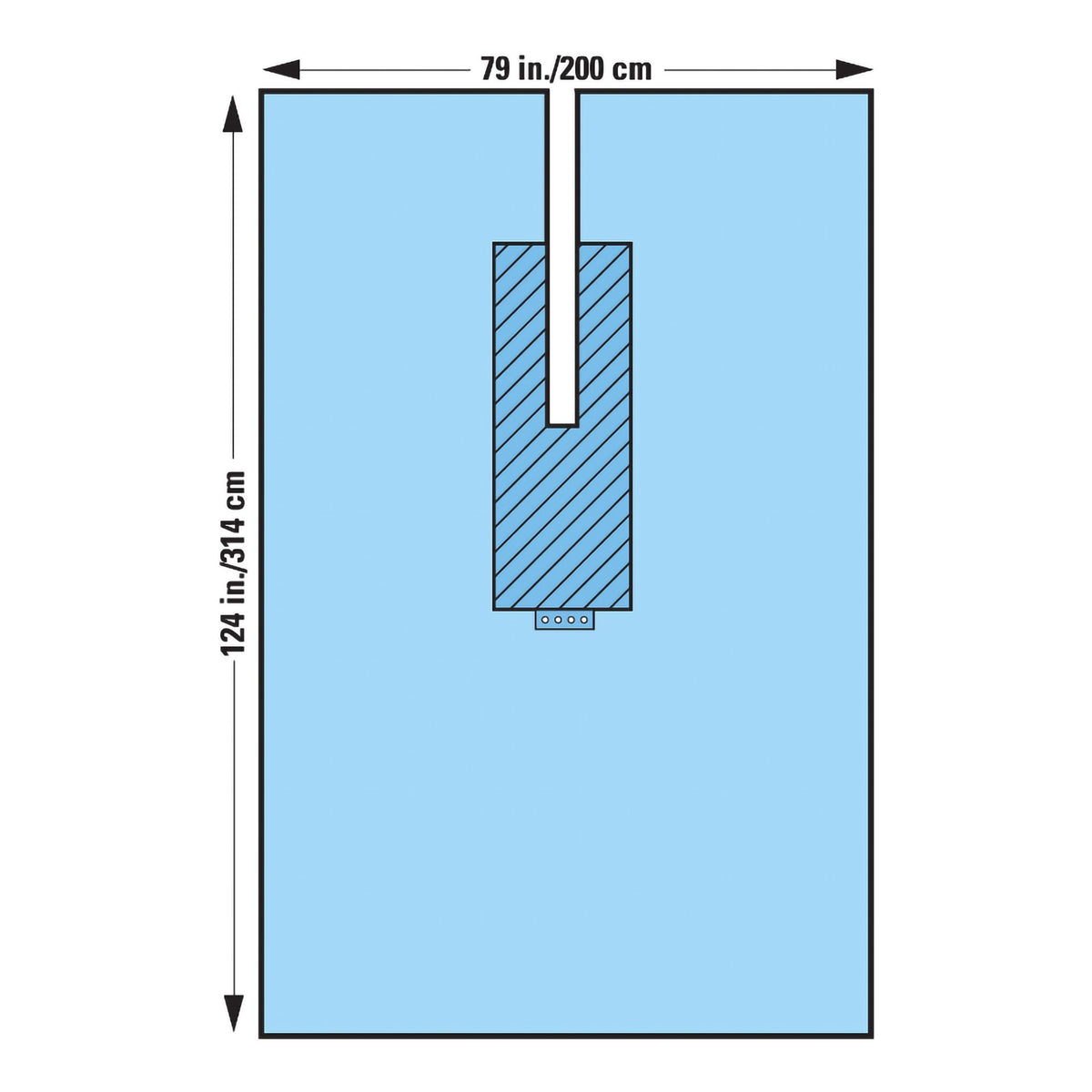 Halyard Sterile U- Surgical Drape, 80 W x 124 L Inch-Surgical Drape U-Drape 80 W X 124 L Inch Sterile