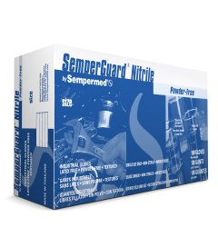 SemperGuard General Purpose Glove-General Purpose Glove SemperGuard X-Large Nitrile Blue 9.4 Inch Beaded Cuff NonSterile