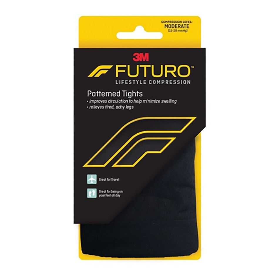 3M Futuro Pattern Compression Pantyhose, Medium-Compression Pantyhose 3M Futuro Pattern Waist High Medium Black Closed Toe