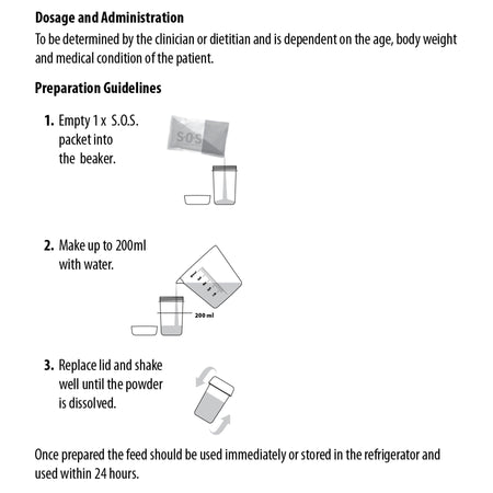 S.O.S. 20 Medical Food for use as an Emergency Regimen in the Dietary Management of Inborn Errors of Metabolism-Oral Supplement S.O.S. 20 Neutral Flavor Powder 42 Gram Individual Packet