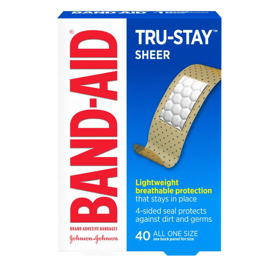 Band-Aid� Tru-Stay� Adhesive Strip, 3/4 x 3 Inch-Adhesive Strip Band-Aid� TRU-STAY� 3/4 X 3 Inch Plastic Rectangle Sheer Sterile