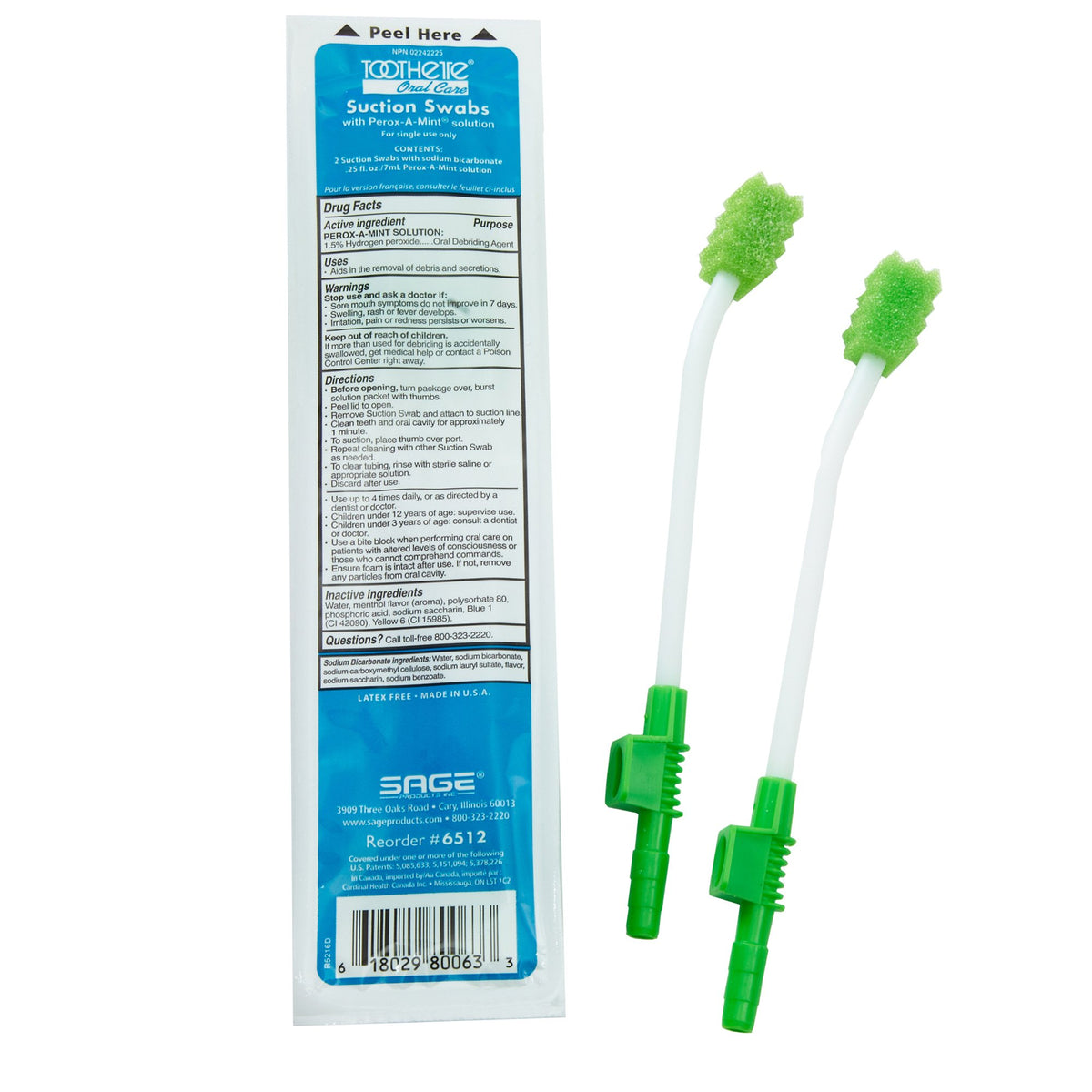 Toothette Single Use Suction Swab System-Suction Swab Kit Toothette NonSterile