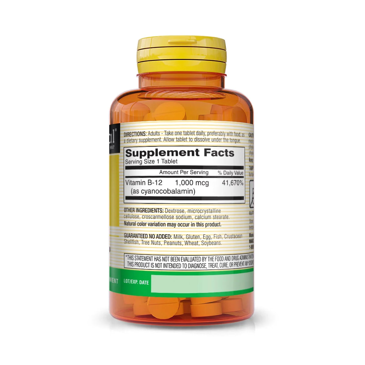 Mason Natural Vitamin B-12 Vitamin Supplement-"Vitamin Supplement Mason Natural Vitamin B12 1,000 mcg Strength Tablet 100 per Bottle"