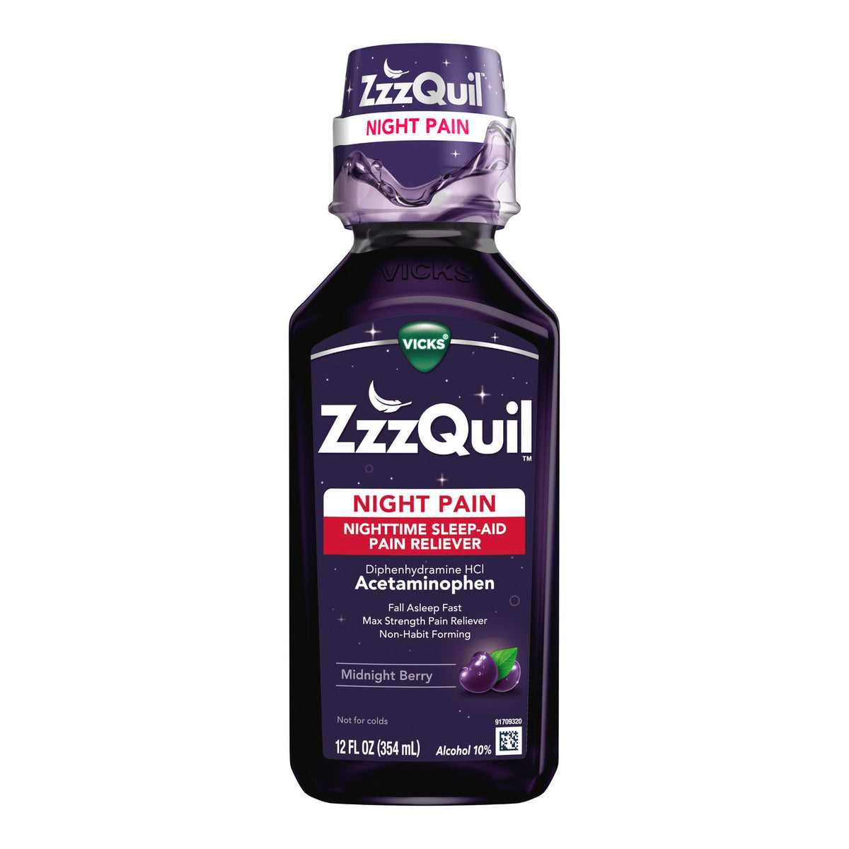ZzzQuil Night Pain Nighttime Sleep-Aid Pain Reliever Liquid, Midnight Berry - Pharmaceuticals>Over the Counter>Sleep Aids...