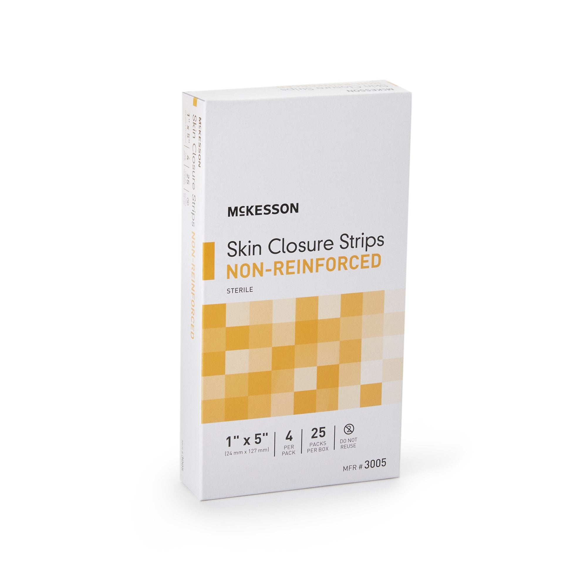 McKesson Non-Reinforced Skin Closure Strip, 1 x 5 Inch-Skin Closure Strip McKesson 1 X 5 Inch Nonwoven Material Flexible Strip Tan