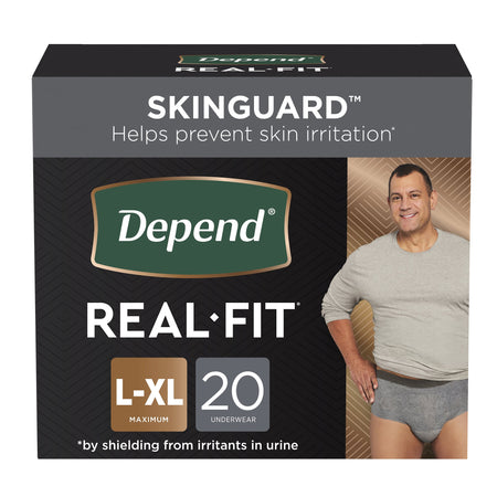 Depend® Real Fit® Maximum Absorbent Underwear, Large / Extra Large - Incontinence>Adult Briefs and Protective Undergarment...