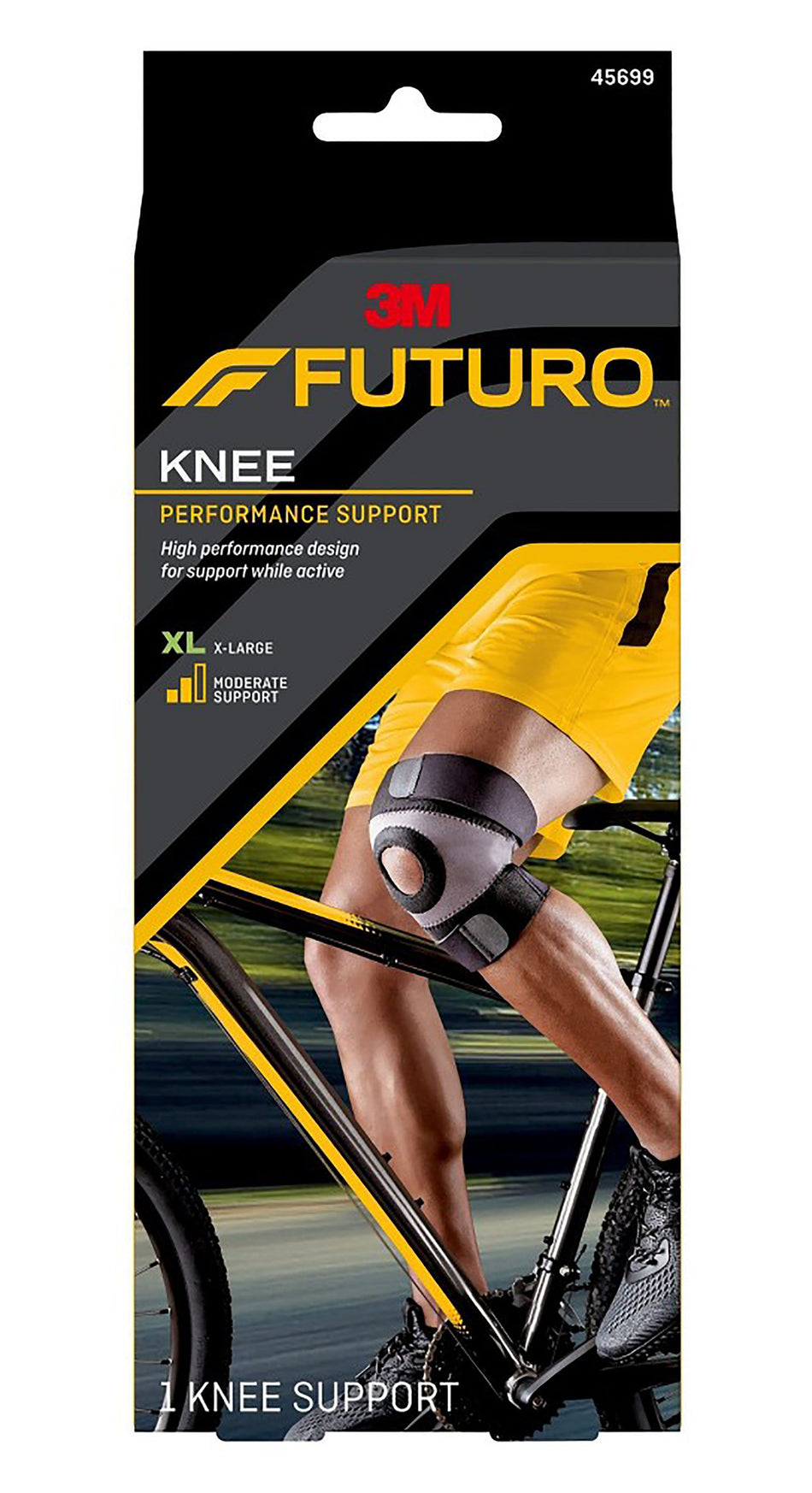 3M Futuro Sport Moisture Control Knee Brace, Extra Large-Knee Brace 3M Futuro Sport Moisture Control X-Large Pull-On / Hook and Loop Strap Closure 19 Inch and Up Knee Circumference Left or Right Knee