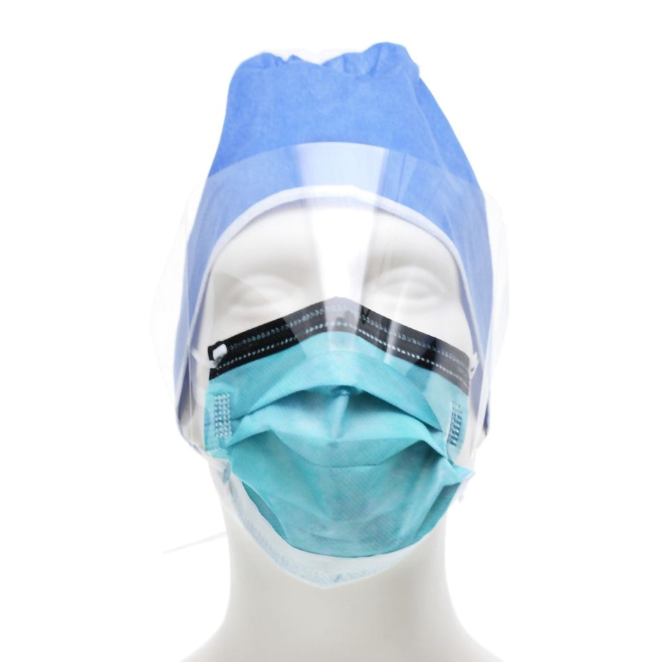 Secure-Gard Procedure Mask with Eye Shield-Procedure Mask with Eye Shield Cardinal Health Anti-fog Foam ASTM Level 3 Earloops One Size Fits Most