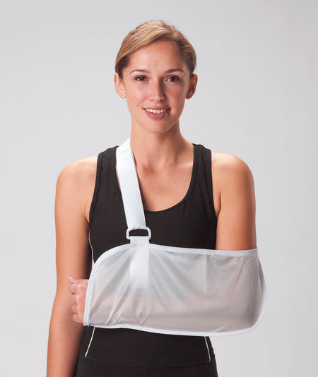Chieftain Unisex White Tietex Mesh Arm Sling, Extra Large-Arm Sling Procare Chieftain D-Ring / Hook and Loop Strap Closure X-Large