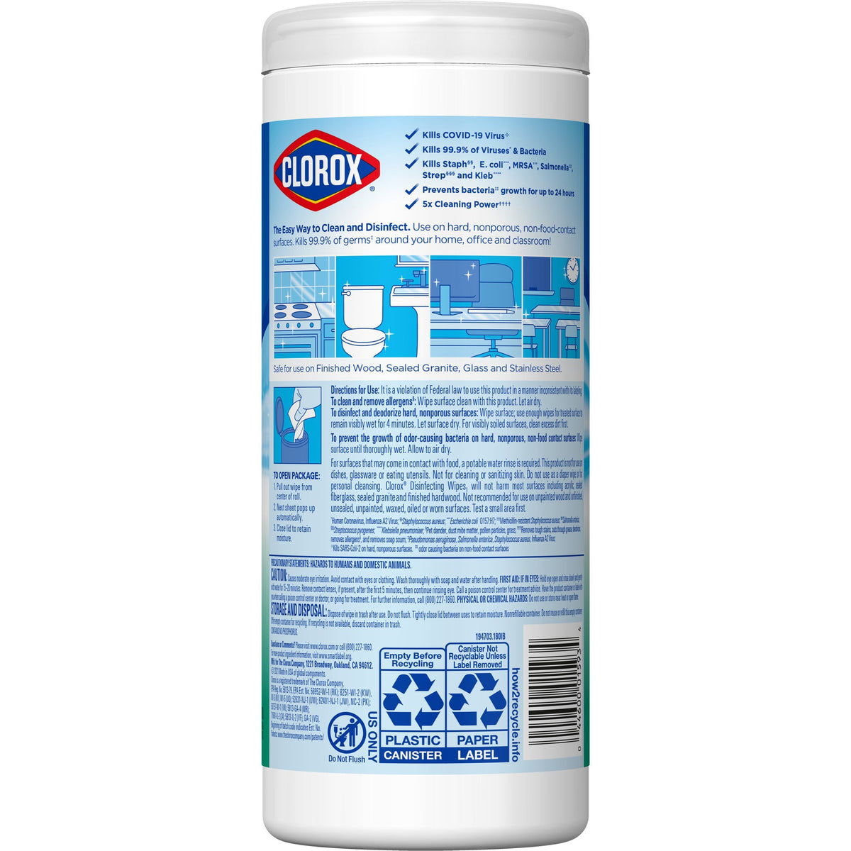 Clorox Disinfecting Wipes, Fresh Scent, 35 ct.-Clorox Surface Disinfectant Cleaner Premoistened Bleach Free Manual Pull Wipe 35 Count Canister Fresh Scent NonSterile