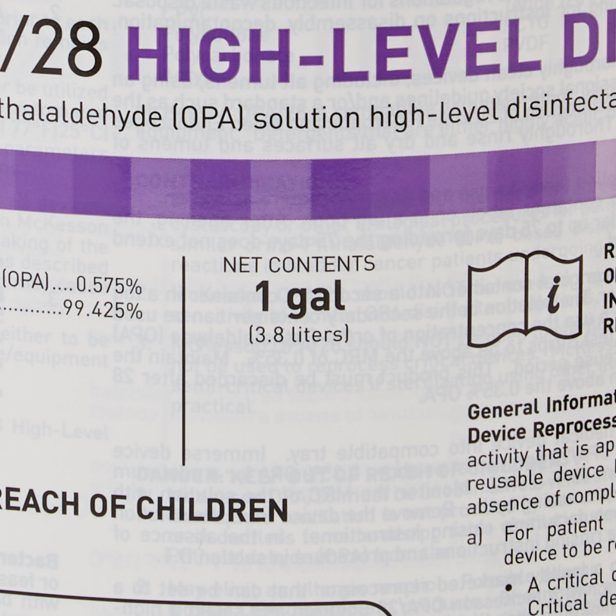 McKesson OPA High Level Disinfectant, 1 gal. Jug-OPA High-Level Disinfectant McKesson OPA/28 RTU Liquid 1 gal. Jug Reusable