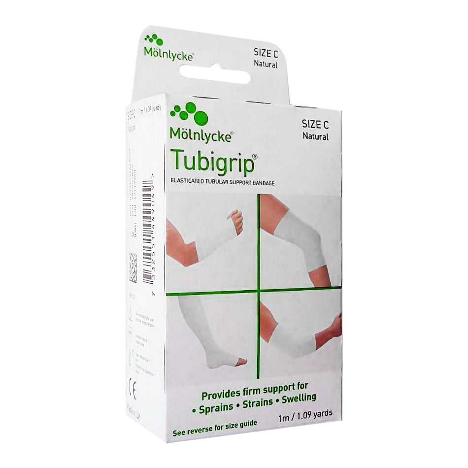 Tubigrip� Pull On Elastic Tubular Support Bandage, 1 Meter, Size C-Elastic Tubular Support Bandage Tubigrip� 2-3/4 Inch X 1 Yard Medium Arm / Small Ankle Pull On Natural NonSterile Size C Standard Compression
