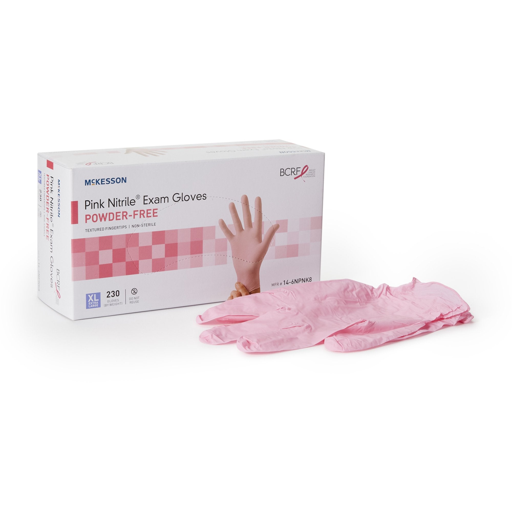 McKesson Pink Nitrile Nitrile Exam Glove, Extra Large, Pink-Exam Glove McKesson Pink Nitrile X-Large NonSterile Nitrile Standard Cuff Length Textured Fingertips Pink Not Rated