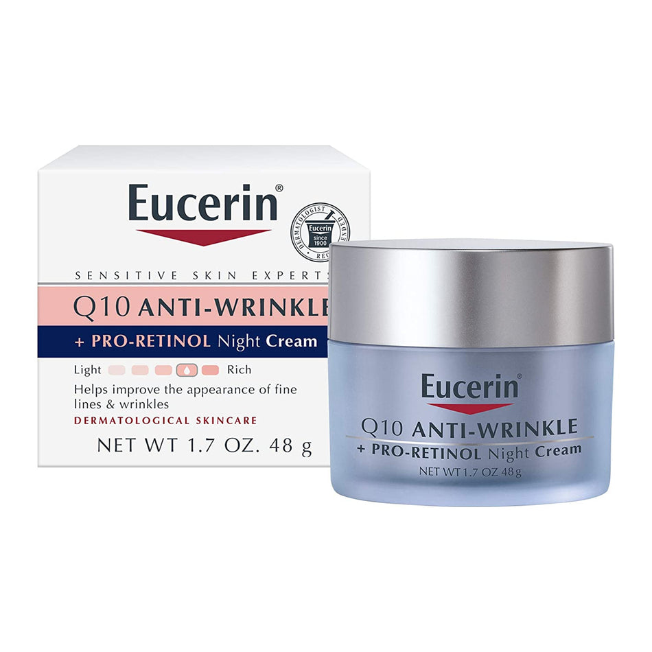Eucerin� Q10 Anti Wrinkle + Pro-Retinol Night Cream-Facial Moisturizer Eucerin� Q10 Anti-Wrinkle Night Cream + Pro-Retinol 1.7 oz. Jar Unscented Cream