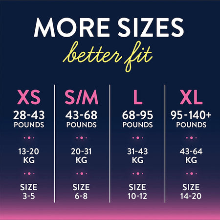 Goodnites Girls Heavy Absorbency Nighttime Underwear, X-Small-Female Youth Absorbent Underwear GoodNites Pull On with Tear Away Seams X-Small Disposable Heavy Absorbency