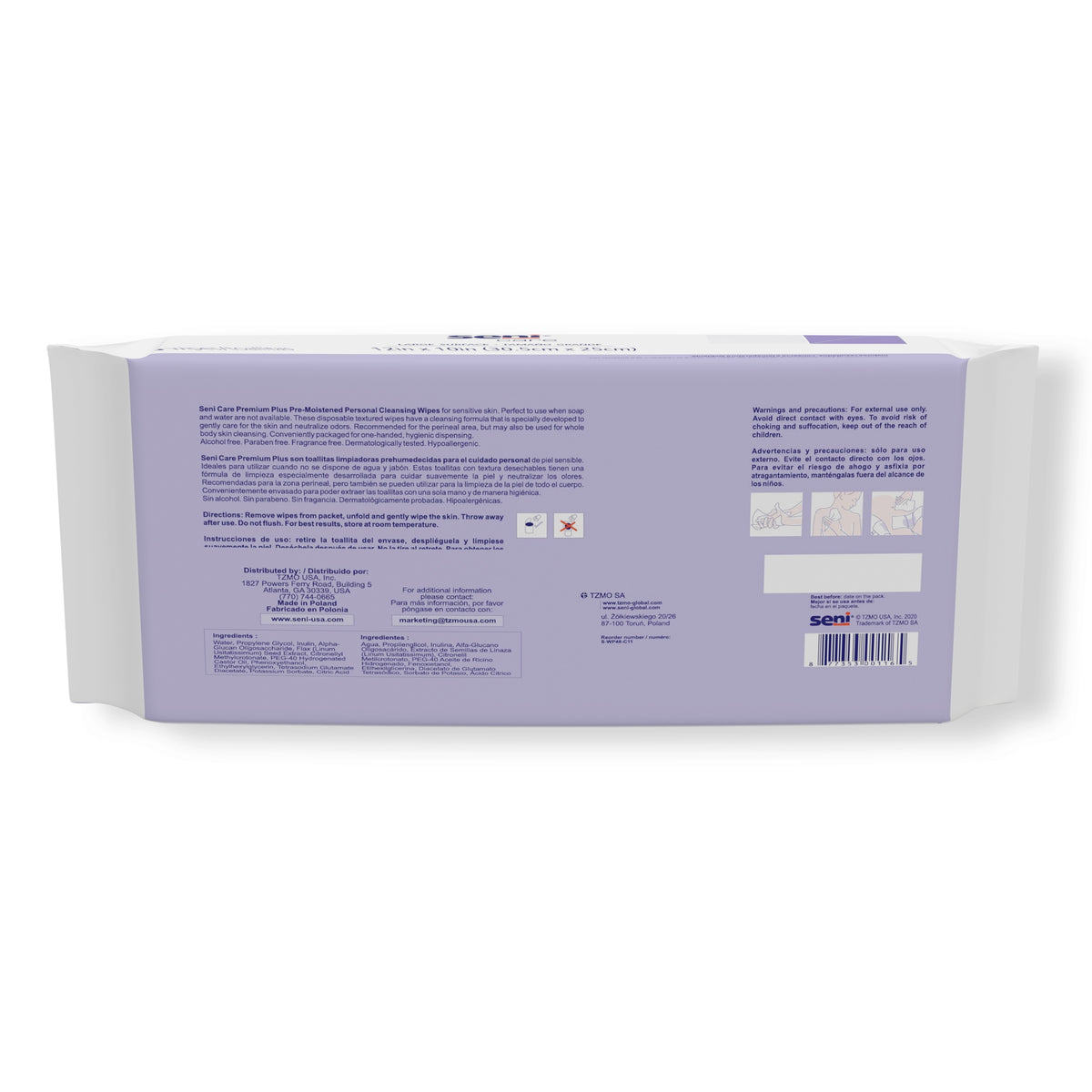 Seni Care Premium Plus Personal Cleansing Wipes-Personal Cleansing Wipe Seni Care Soft Pack Unscented 48 Count