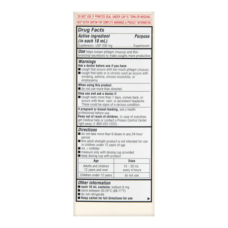 Thrive & Foster Guaifenesin Cold and Cough Relief-Cold and Cough Relief Foster & Thrive 200 mg / 5 mL Strength Syrup 4 oz.