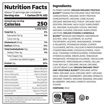 Orgain Organic Nutrition Chocolate Nutritional Shake, 11-ounce carton-Oral Supplement Orgain Organic Nutritional Shake Creamy Chocolate Fudge Flavor Liquid 11 oz. Carton