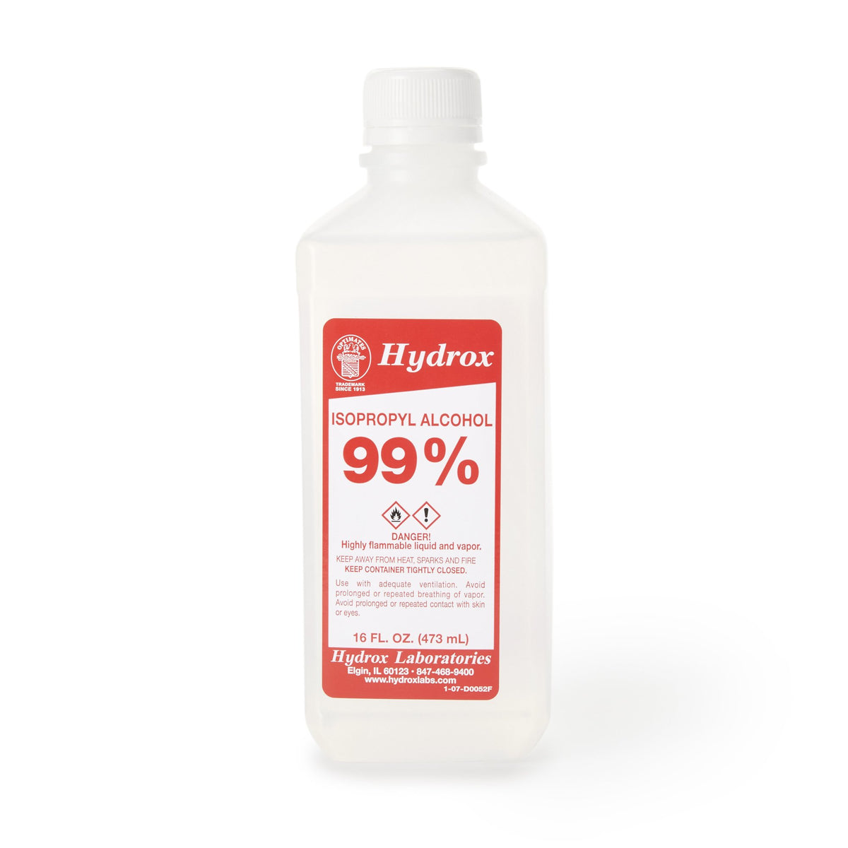 McKesson Isopropyl Alcohol, Concentrated 99% Strength Rubbing Alcohol for Technical Use, 16 oz-Antiseptic McKesson Liquid 16 oz. Bottle