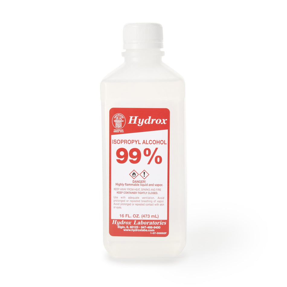 McKesson Isopropyl Alcohol, Concentrated 99% Strength Rubbing Alcohol for Technical Use, 16 oz-Antiseptic McKesson Liquid 16 oz. Bottle