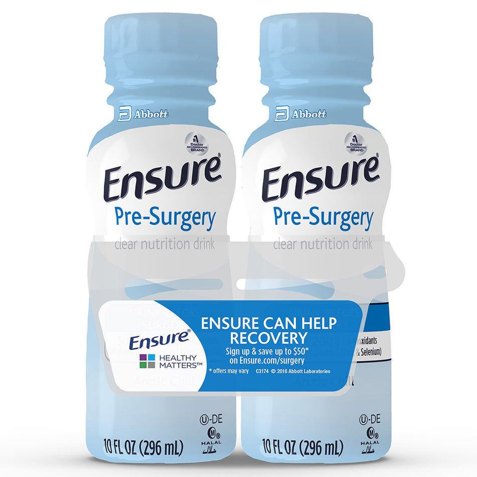 Ensure Pre-Surgery Strawberry Clear Carbohydrate Drink, 10-ounce bottle-Oral Supplement Ensure Pre-Surgery Clear Carbohydrate Drink Strawberry Flavor Liquid 10 oz. Bottle