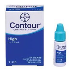 Bayer Contour Blood Glucose Control Solution, High Level-Blood Glucose Control Solution Ascensia Contour 2.5 mL High Level