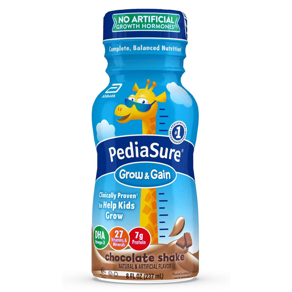 PediaSure� Grow & Gain Chocolate Shake, 8-ounce bottle-Pediatric Oral Supplement PediaSure� Grow & Gain Shake Chocolate Flavor 8 oz. Bottle Liquid Calories