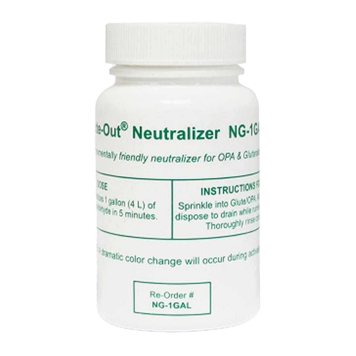 Glute-Out OPA/Glutaraldehyde Neutralizer-OPA / Glutaraldehyde Neutralizer Glute-Out RTU Powder 2 oz. Bottle Single Use