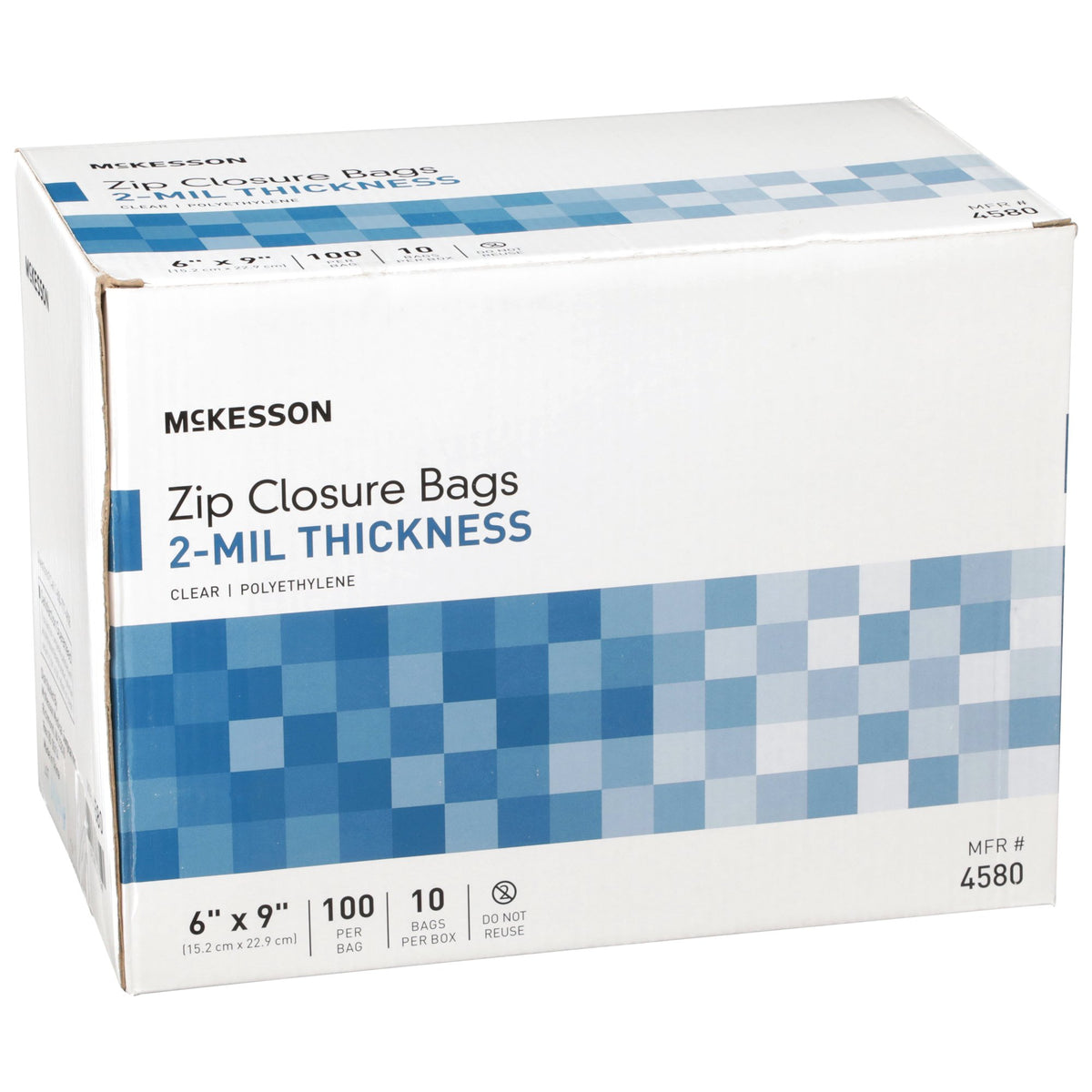 McKesson Zip Closure Bag, 6 x 9 Inches-Reclosable Bag McKesson 6 X 9 Inch Polyethylene Clear Zipper Closure