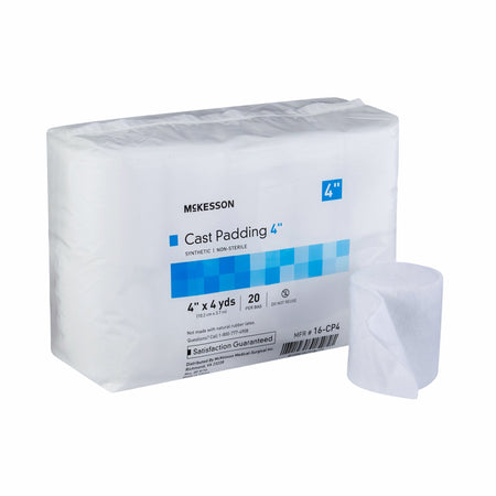 McKesson White Polyester Cast Padding, 4 Inch x 4 Yard-Cast Padding Undercast McKesson 4 Inch X 4 Yard Polyester NonSterile