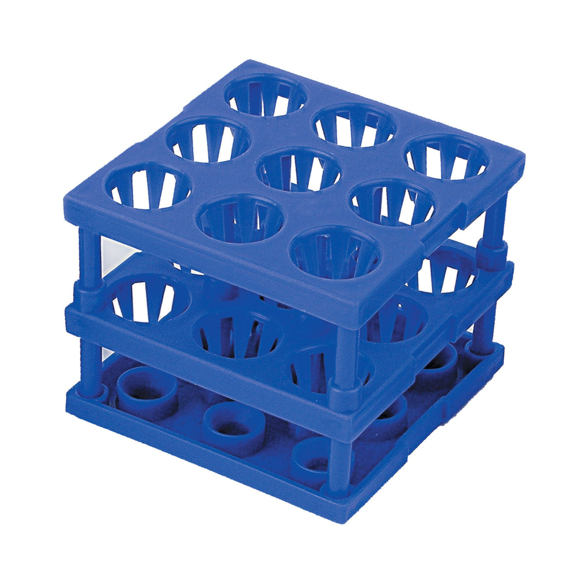 McKesson Tube Cube Rack, 3 x 3 x 3 Inch-Tube Cube Rack McKesson 9 Place 8 to 16 mm Tube Size Blue 3 X 3 X 3 Inch