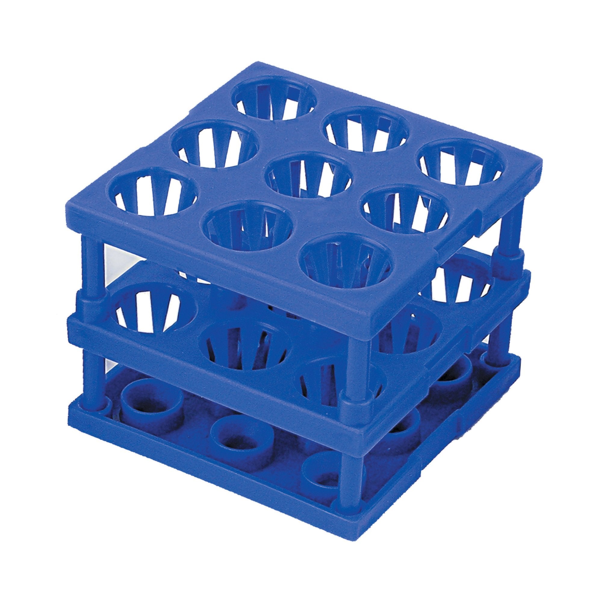 McKesson Tube Cube Rack, 3 x 3 x 3 Inch-Tube Cube Rack McKesson 9 Place 8 to 16 mm Tube Size Blue 3 X 3 X 3 Inch