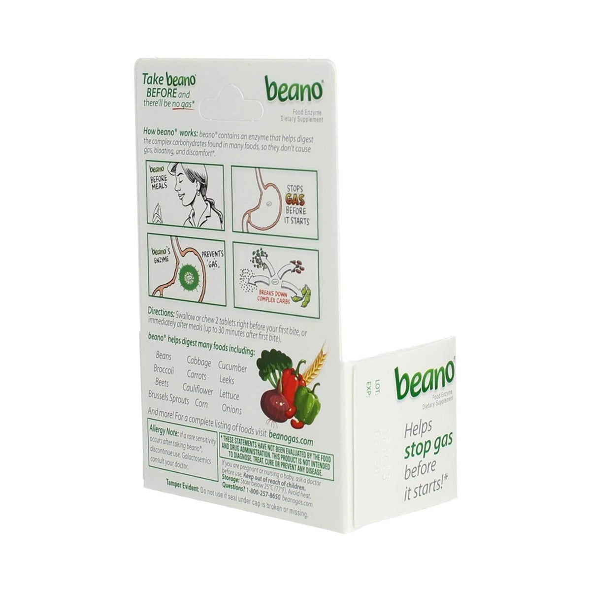 Beano Food Enzyme Tablets, Extra Strength-Gas Relief Beano 300 GALU Strength Tablet 30 per Bottle