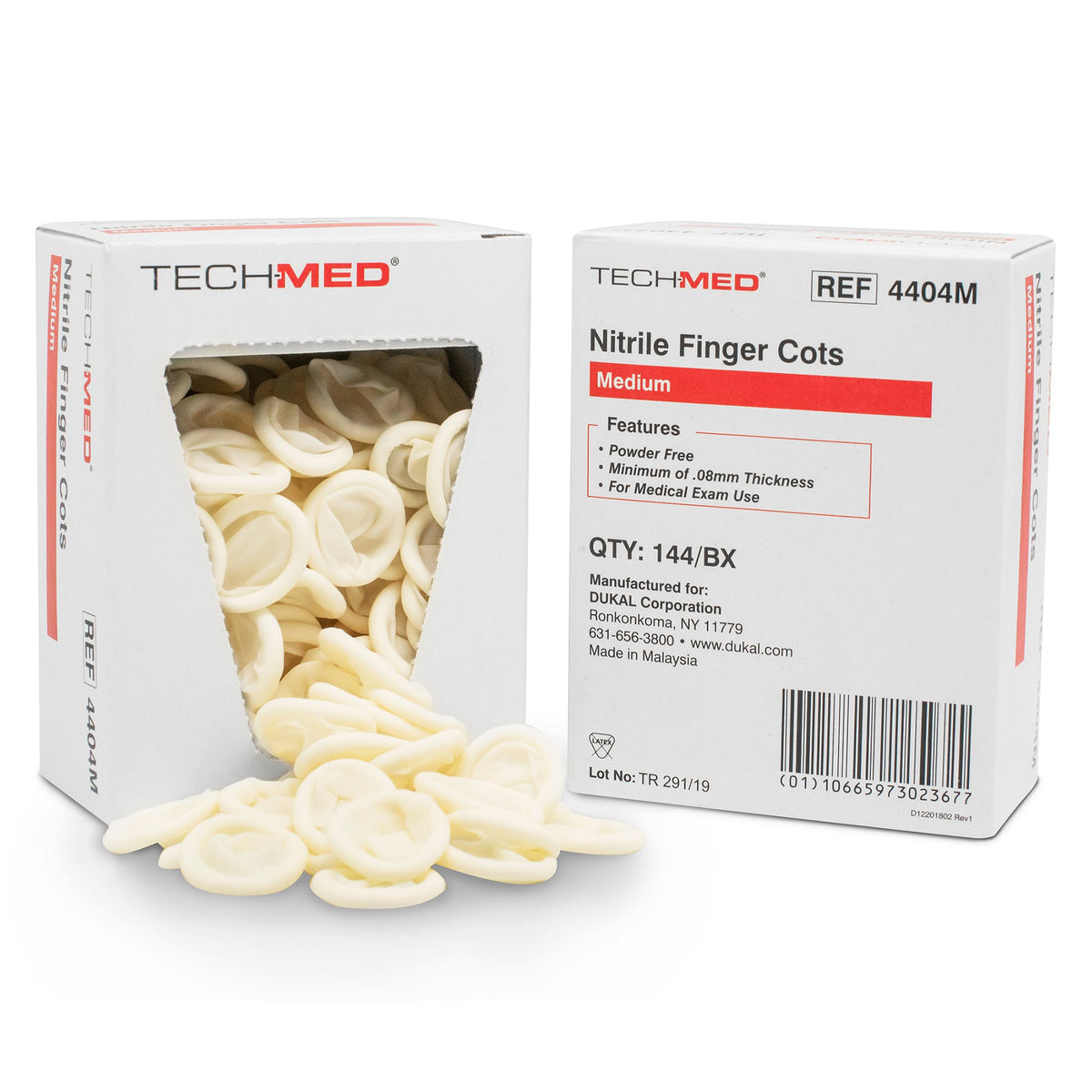 Tech-Med Nitrile Finger Cot, Medium-Finger Cot Medium 2-1/4 Inch Length Powder Free Nitrile NonSterile