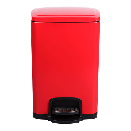McKesson Trash Can with Plastic Liner, Square, Steel, Red, 5 Gallon - Housekeeping>Waste Receptacles - McKesson Brand