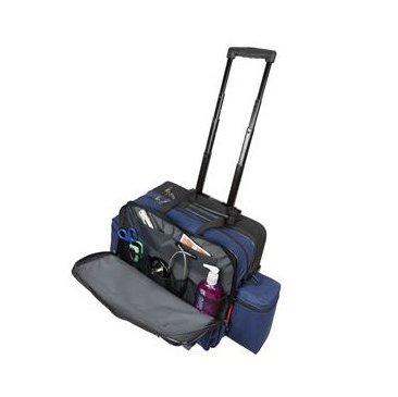 Hopkins Rolling Medical Bag-Rolling Medical Bag Navy Blue 600D Waterproof Polyester 9 X 13 X 16 Inch