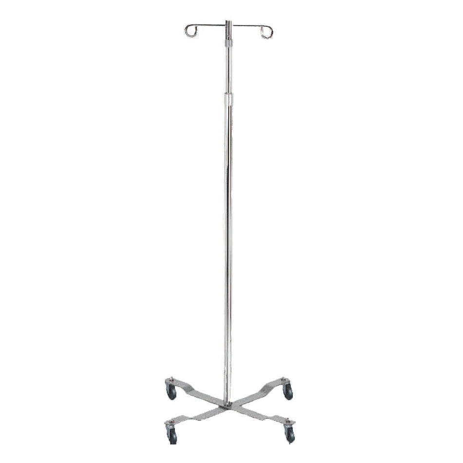 McKesson IV Pole, 2-hook, 4-leg-IV Stand Floor Stand 2 Hooks 4 Legs with Casters