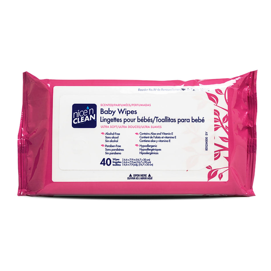 PDI Nice 'N Clean Baby Wipes-Baby Wipe Nice'n Clean Soft Pack Scented 40 Count