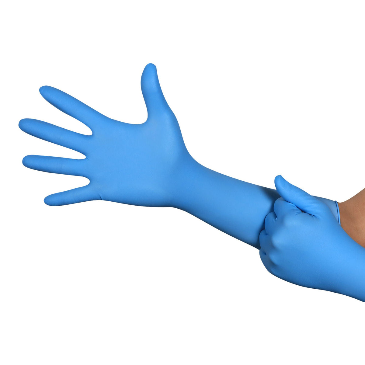 Chemical Protection Glove Micro-Touch® Central Supply SPD Plus Small Nitrile Blue 16 Inch Length Beaded Cuff NonSterile -...