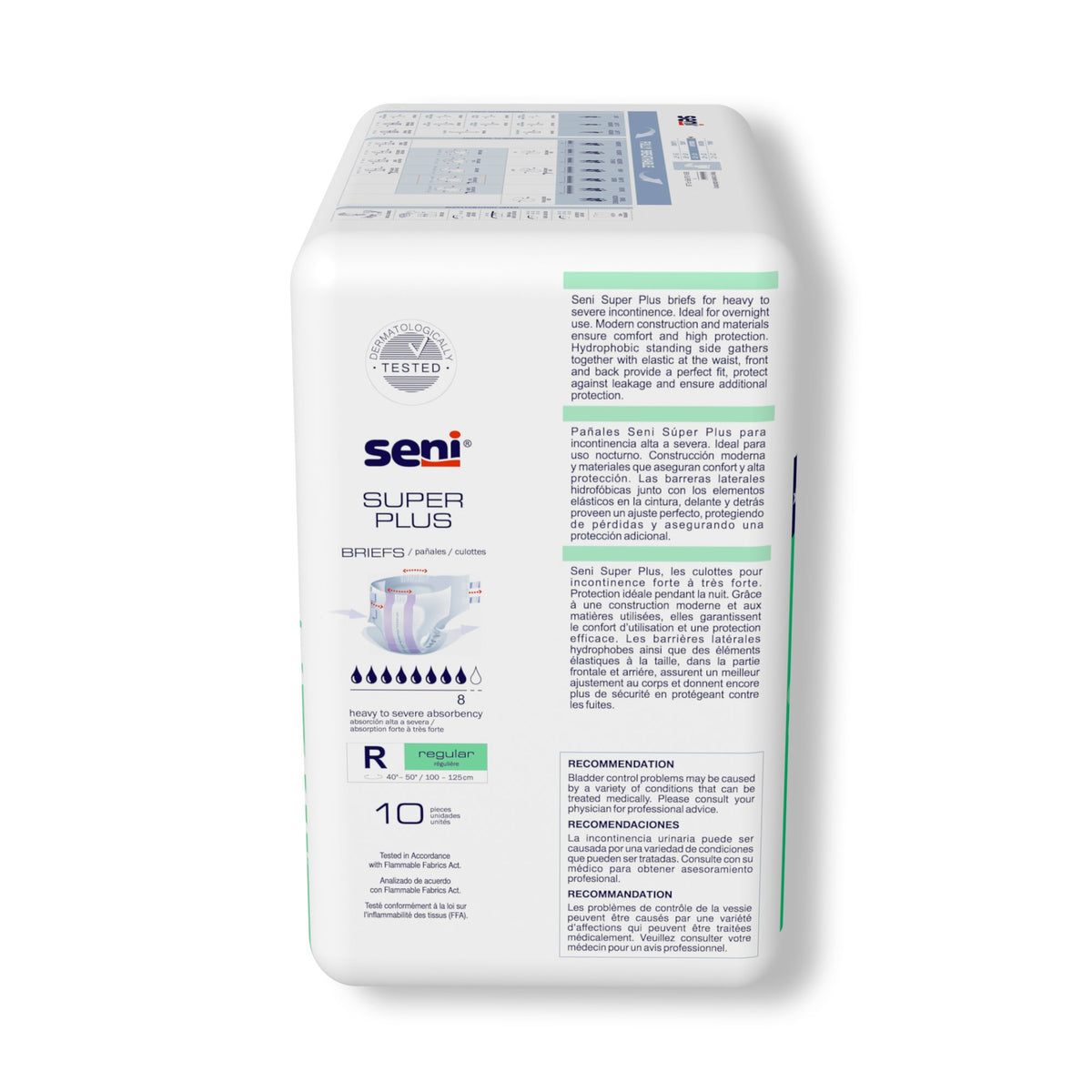 Seni Super Plus Overnight Heavy to Severe Absorbency Incontinence Brief, Regular-Unisex Adult Incontinence Brief Seni Super Plus Regular Disposable Heavy Absorbency