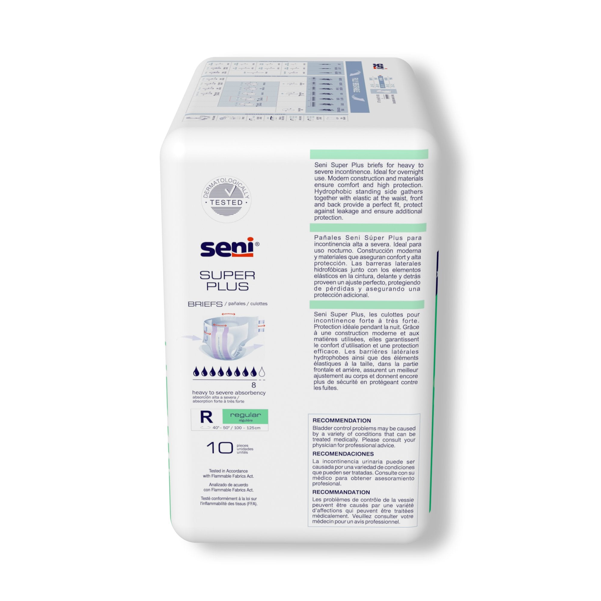 Seni Super Plus Overnight Heavy to Severe Absorbency Incontinence Brief, Regular-Unisex Adult Incontinence Brief Seni Super Plus Regular Disposable Heavy Absorbency