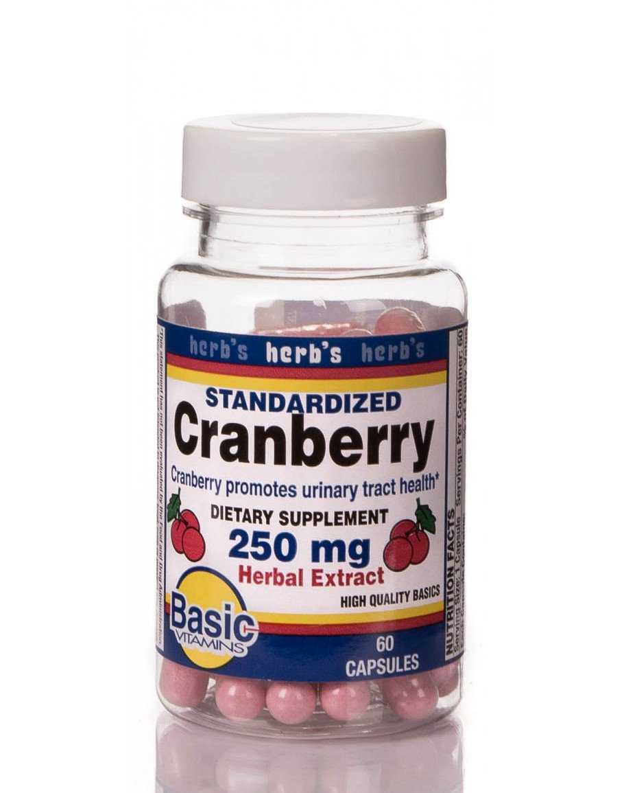 Herb's Cranberry Extract Dietary Supplement-Dietary Supplement Cranberry Extract 250 mg - 30% Strength Capsule 60 per Bottle