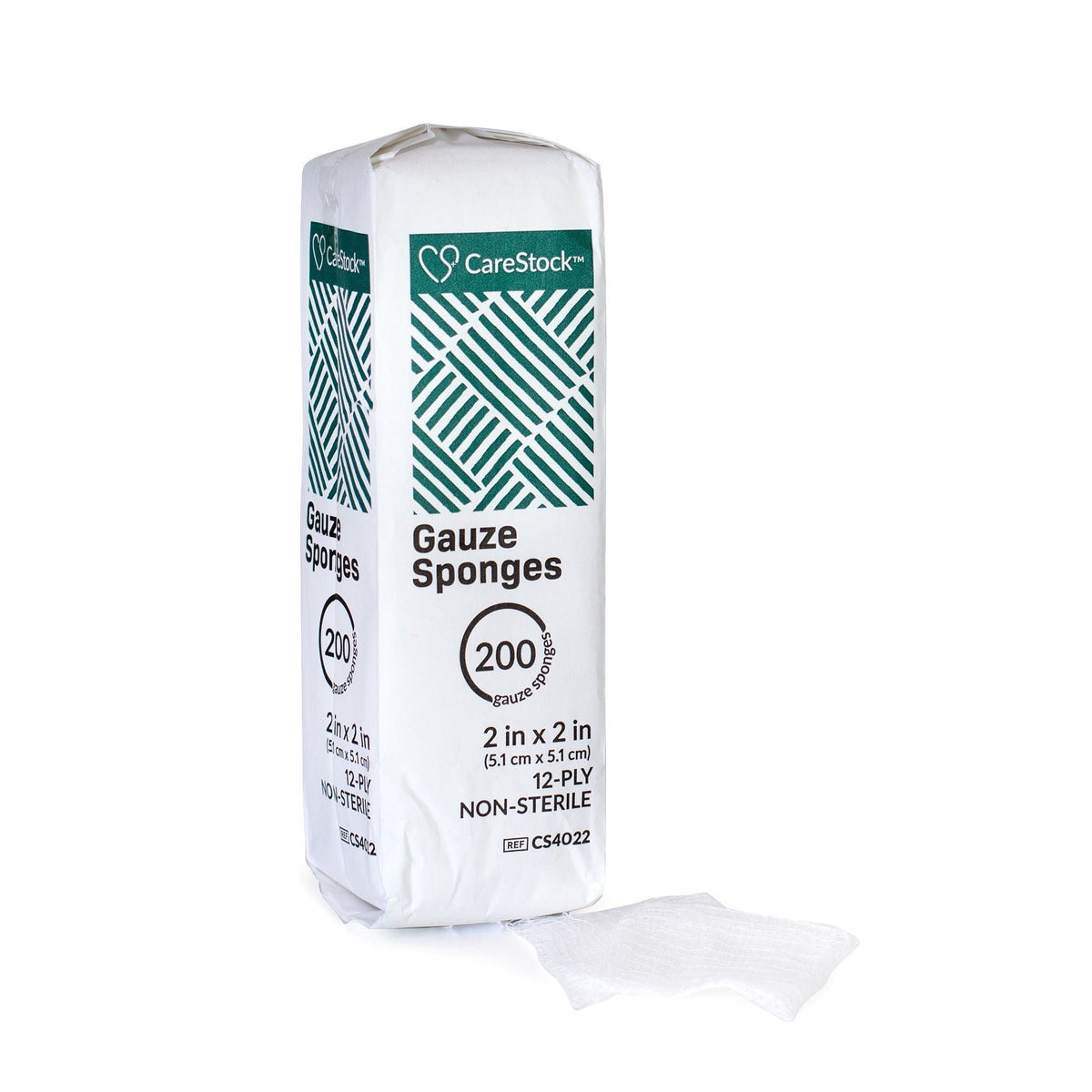 CareStock™ Gauze Sponge, 2 x 2 in. 12-Ply, Medical-Grade Cotton Wound Dressing - Wound Care>General Wound Care>General Pur...