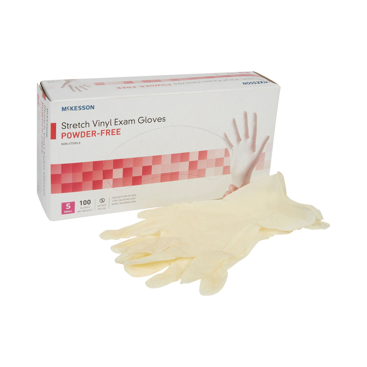 McKesson Stretch Vinyl Exam Glove, Small, Ivory - Gloves>Exam Gloves - McKesson Brand